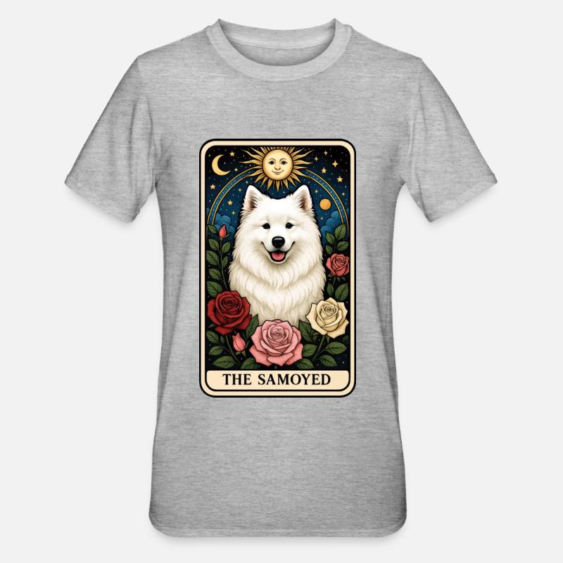 Samojede - Unisex Polycotton T-Shirt - Grau meliert