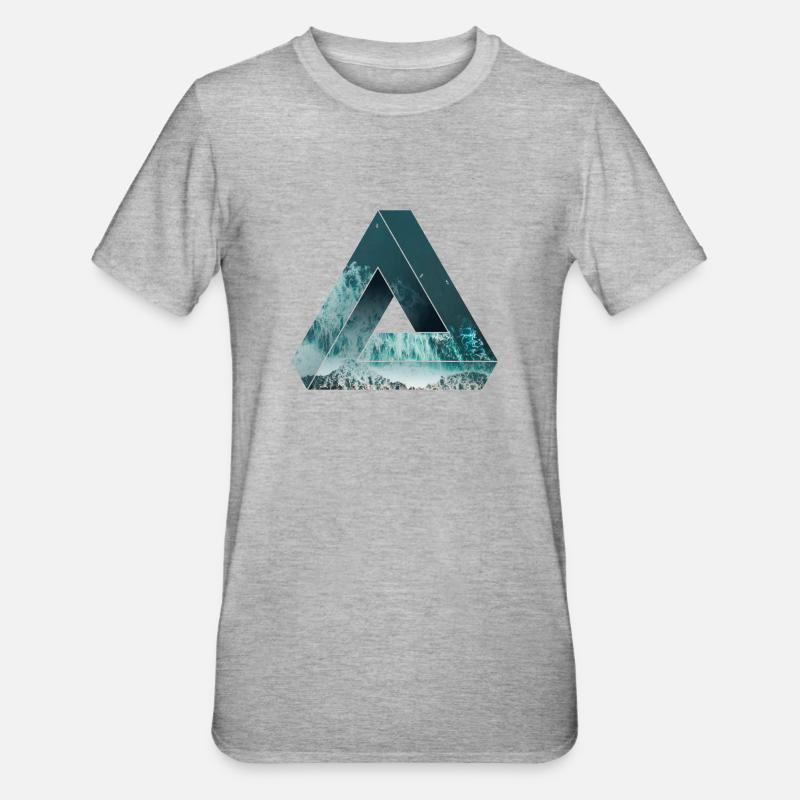 Penrose Optical illusion avec la nature, cool - T-shirt polycoton Unisexe - gris chiné