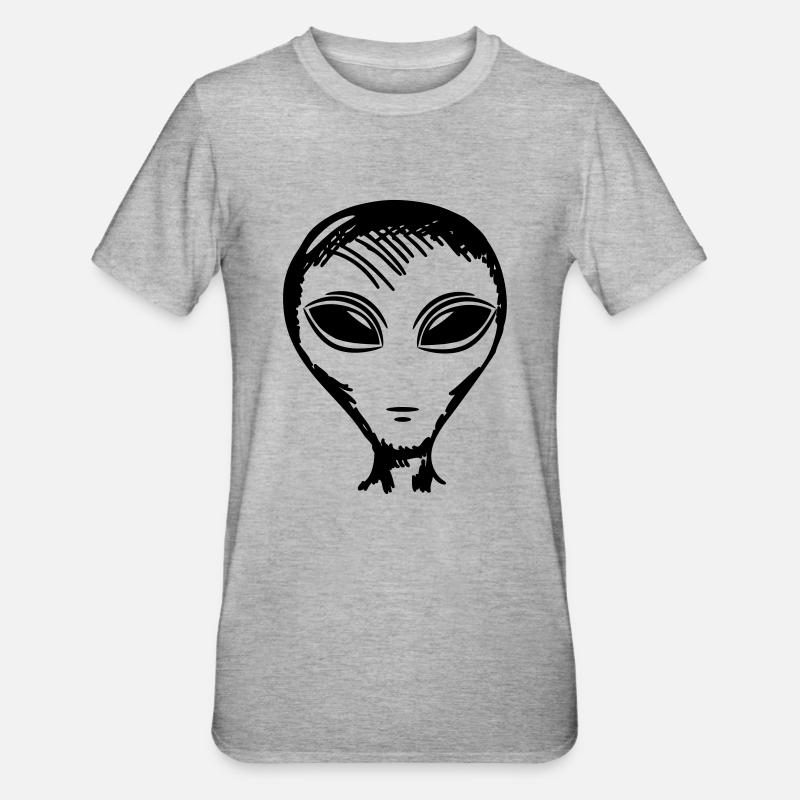 visage Alien - T-shirt polycoton Unisexe - gris chiné