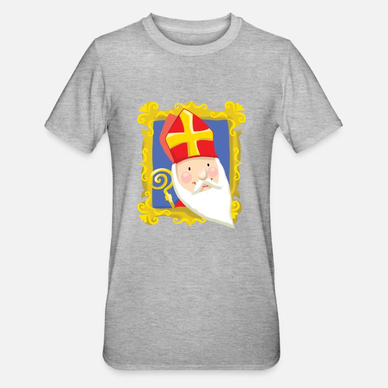 Sinterklaas dans la liste - T-shirt polycoton Unisexe - gris chiné