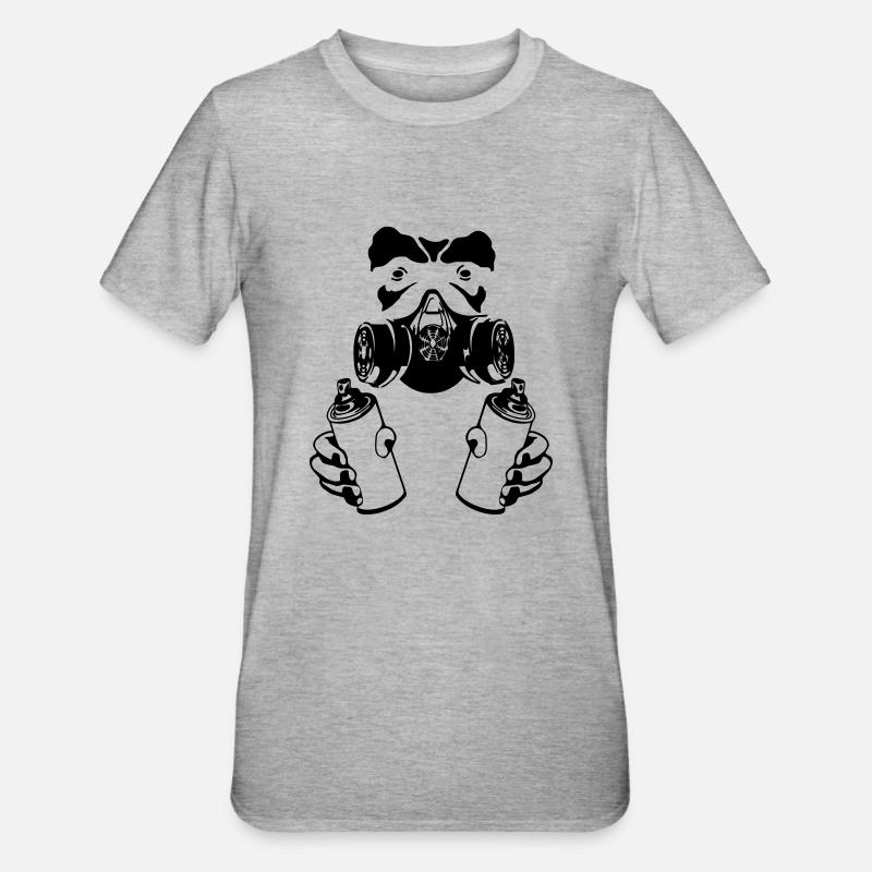 graffiti monkey - Unisex Polycotton T-Shirt - Grau meliert