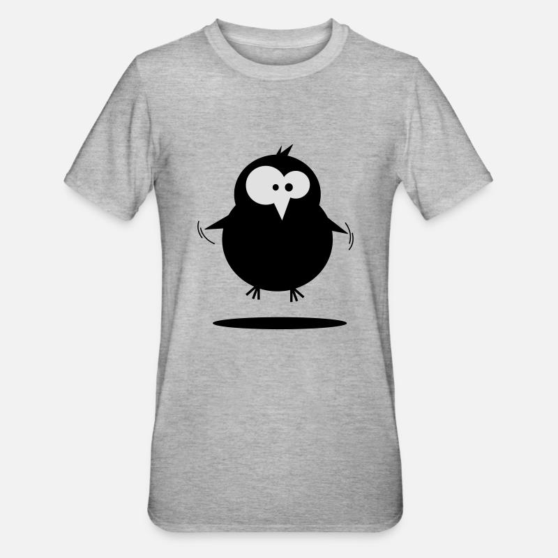 Vogel - Unisex Polycotton T-Shirt - Grau meliert