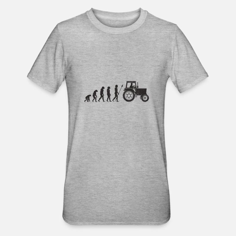 Evolution des agriculteurs - T-shirt polycoton Unisexe - gris chiné