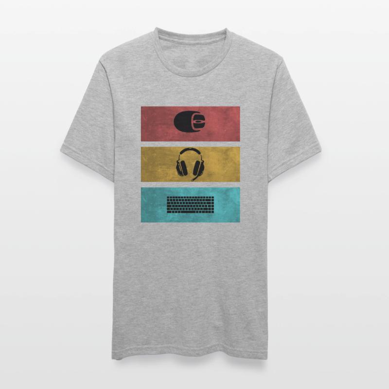 Basic Gamer Setup Programer Headset Souris Clavier T-shirt polycoton Unisexe