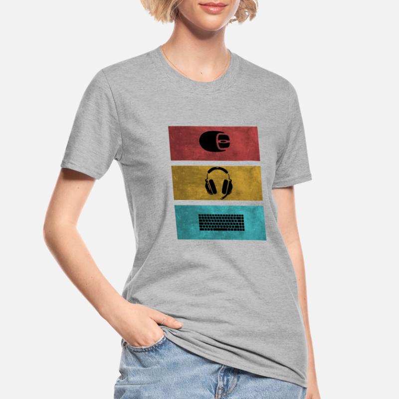 Basic Gamer Setup Programer Headset Mouse Keyboard Unisex Polycotton T-Shirt