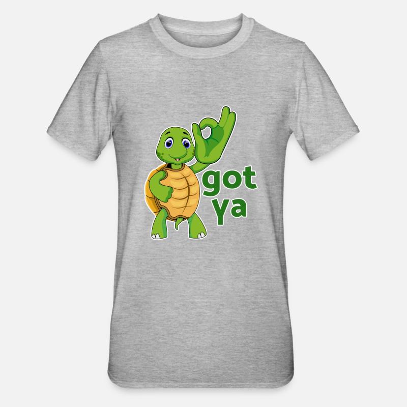turtle turtle testudines toad - Unisex Polycotton T-Shirt - heather grey