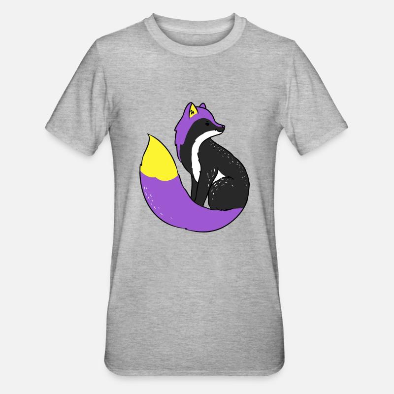 Nonbinary Fuchs Nonbinary Pride - Unisex Polycotton T-Shirt - Grau meliert