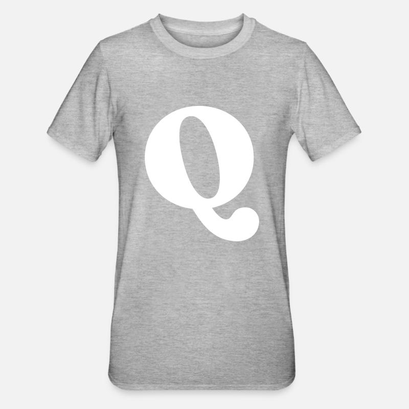 Buchstabe q - Unisex Polycotton T-Shirt - Grau meliert