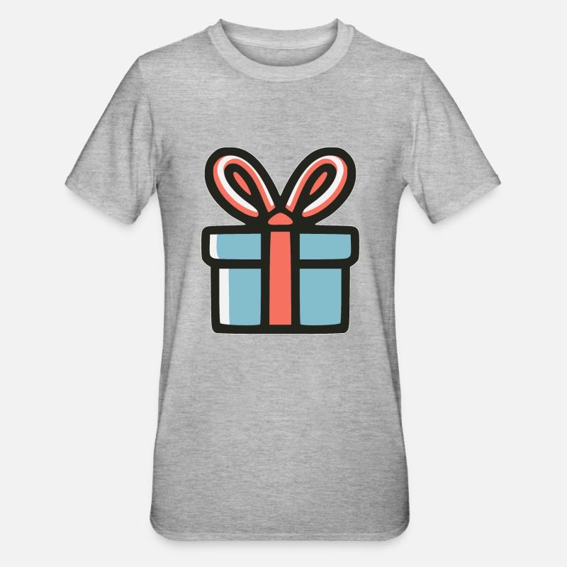 Geschenk Box - Unisex Polycotton T-Shirt - Grau meliert