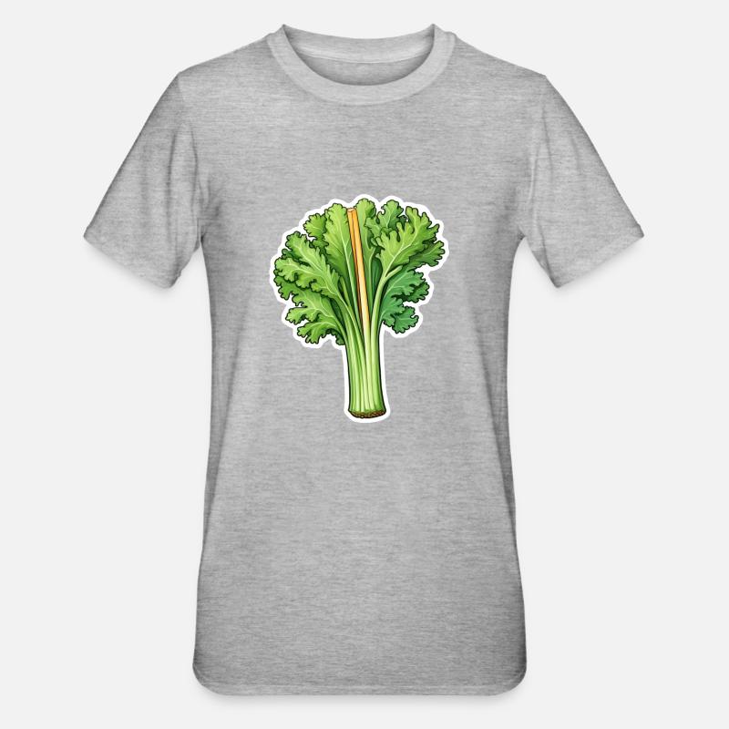 Stangensellerie oder Staudensellerie - Unisex Polycotton T-Shirt - Grau meliert