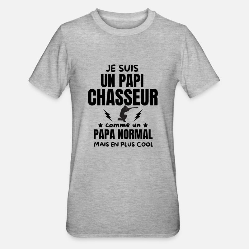 PAPI CHASSEUR - T-shirt polycoton Unisexe - gris chiné