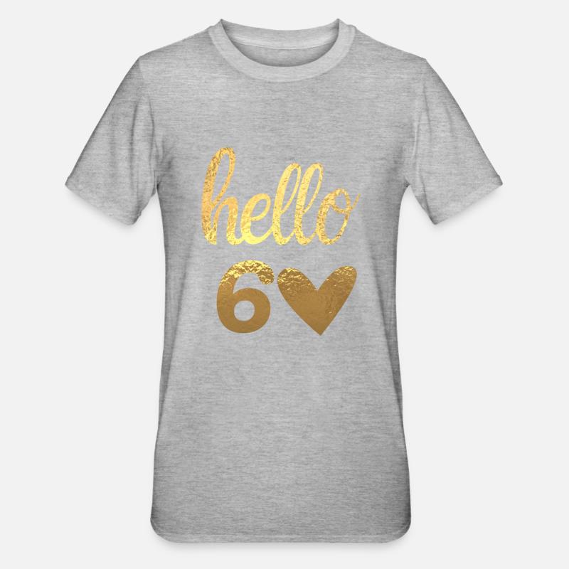 Hello 60 doré - T-shirt polycoton Unisexe - gris chiné
