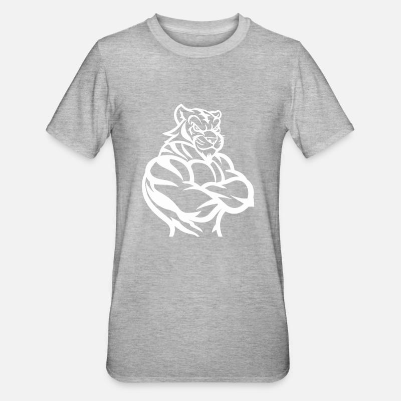 tigre - T-shirt polycoton Unisexe - gris chiné