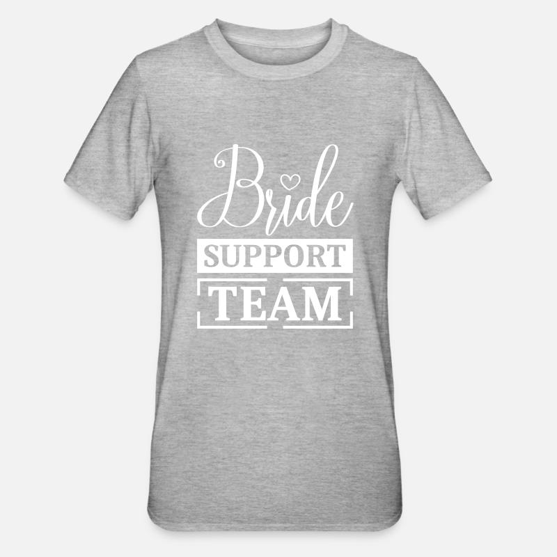 Bride Support Team - Unisex Polycotton T-Shirt - heather grey