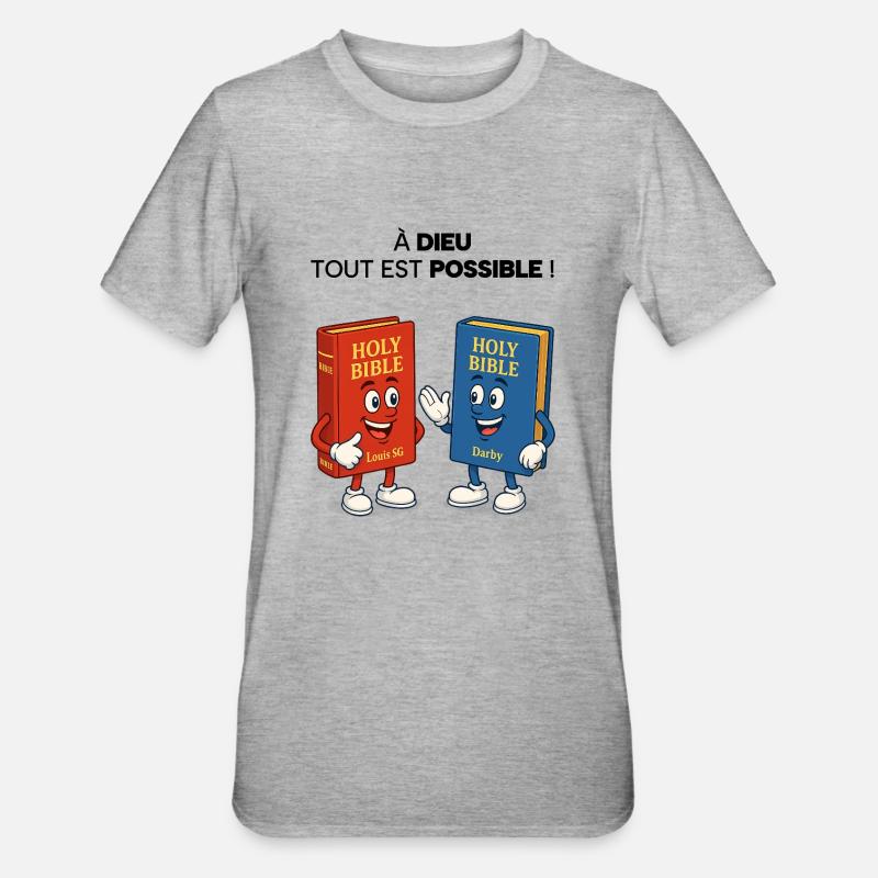 Bible T-Shirt - T-shirt polycoton Unisexe - gris chiné