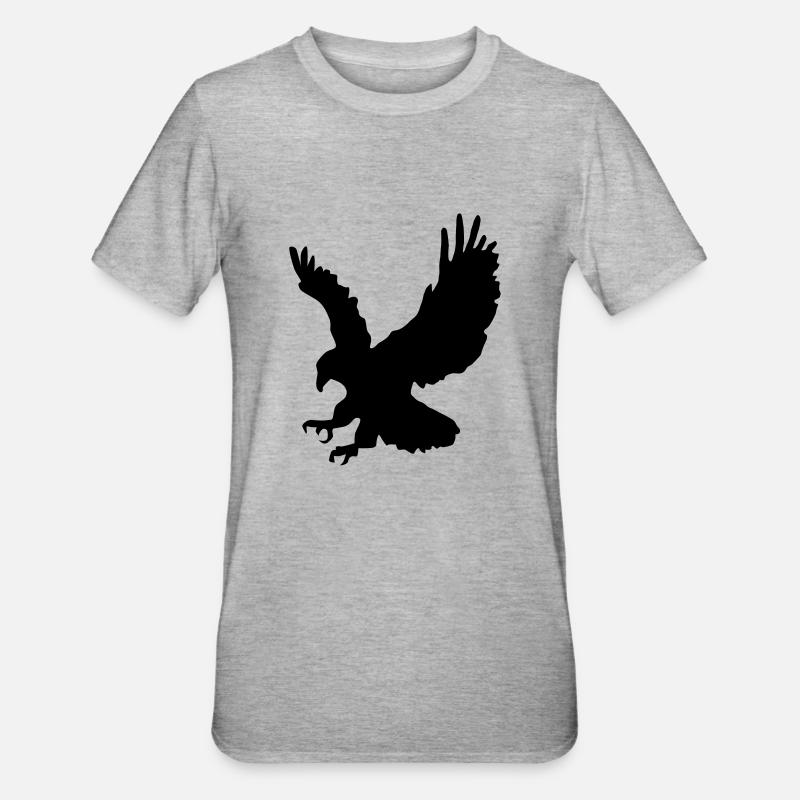 Swooping Jagd Adler - Unisex Polycotton T-Shirt - Grau meliert