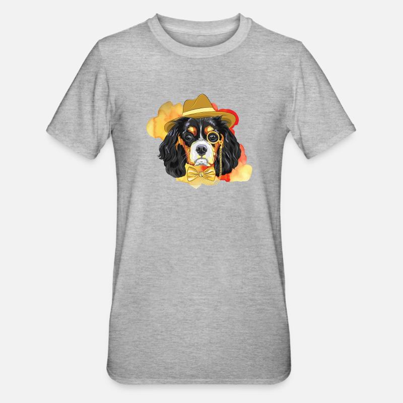 Chien design original - T-shirt polycoton Unisexe - gris chiné