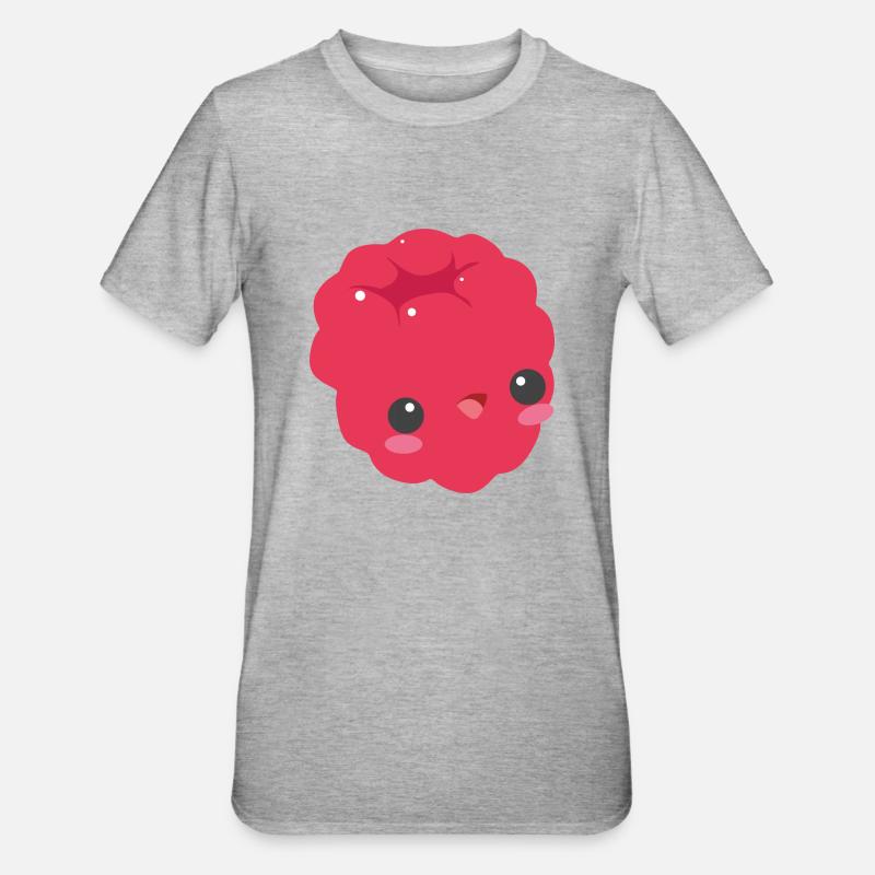 raspberry - Unisex Polycotton T-Shirt - heather grey