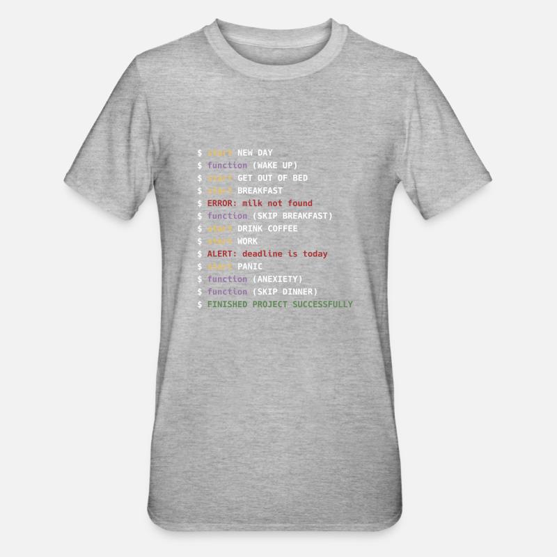 Life of Developer - Unisex Polycotton T-Shirt - Grau meliert