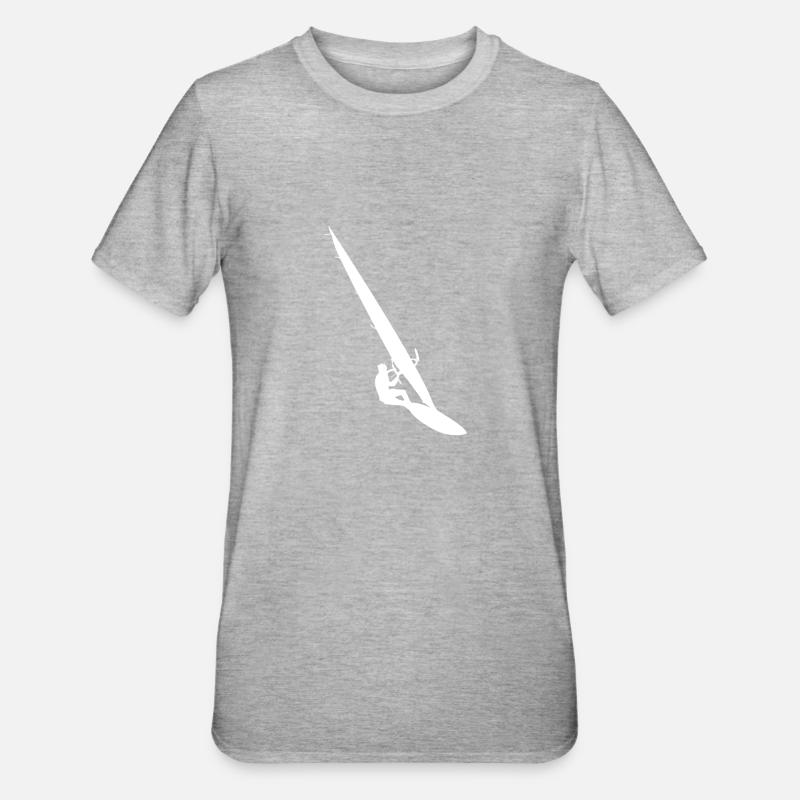 Planche à voile cadeau Windsurfer Surfer Windsurf - T-shirt polycoton Unisexe - gris chiné
