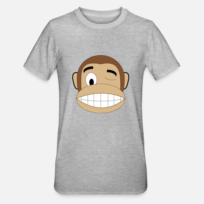 singe zwinker - T-shirt polycoton Unisexe - gris chiné