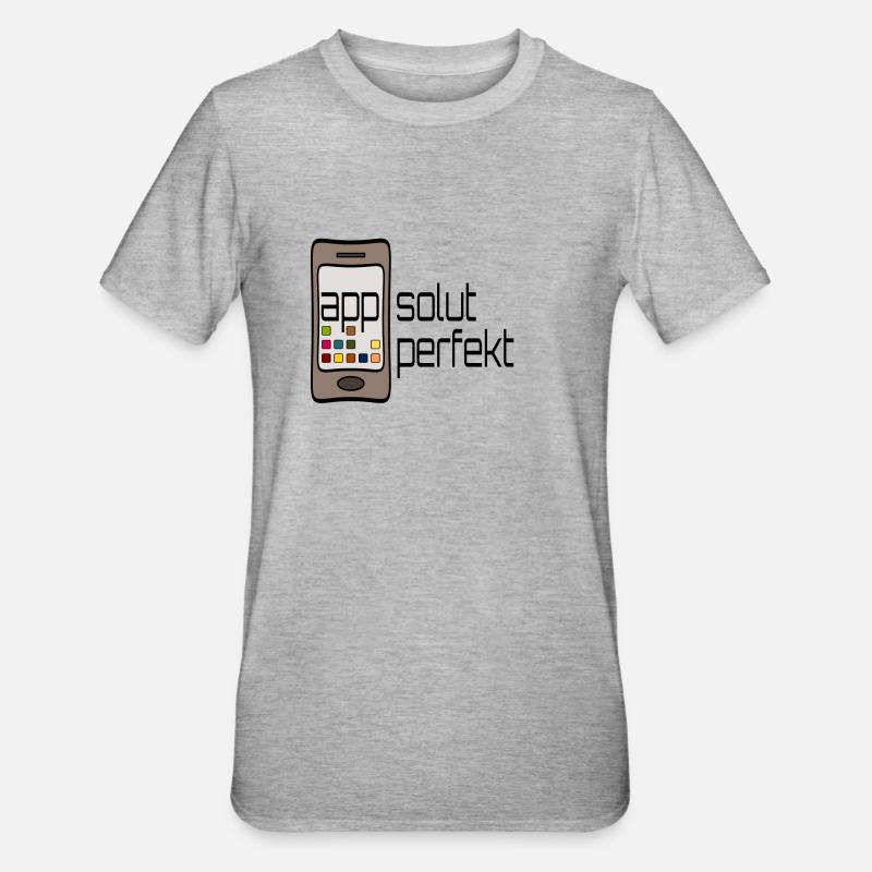 (app)solut perfekt - Unisex Polycotton T-Shirt - Grau meliert