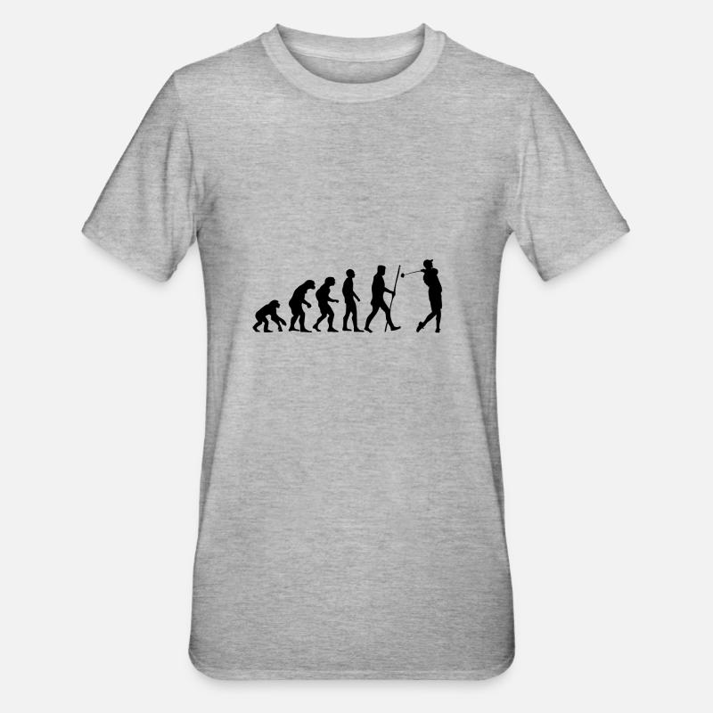Evolution Golf als Geschenk - Unisex Polycotton T-Shirt - Grau meliert