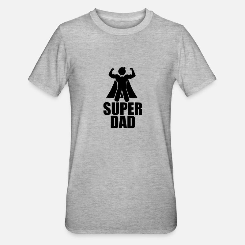 "SUPER DAD" Tshirt - Geschenkidee - Unisex Polycotton T-Shirt - Grau meliert