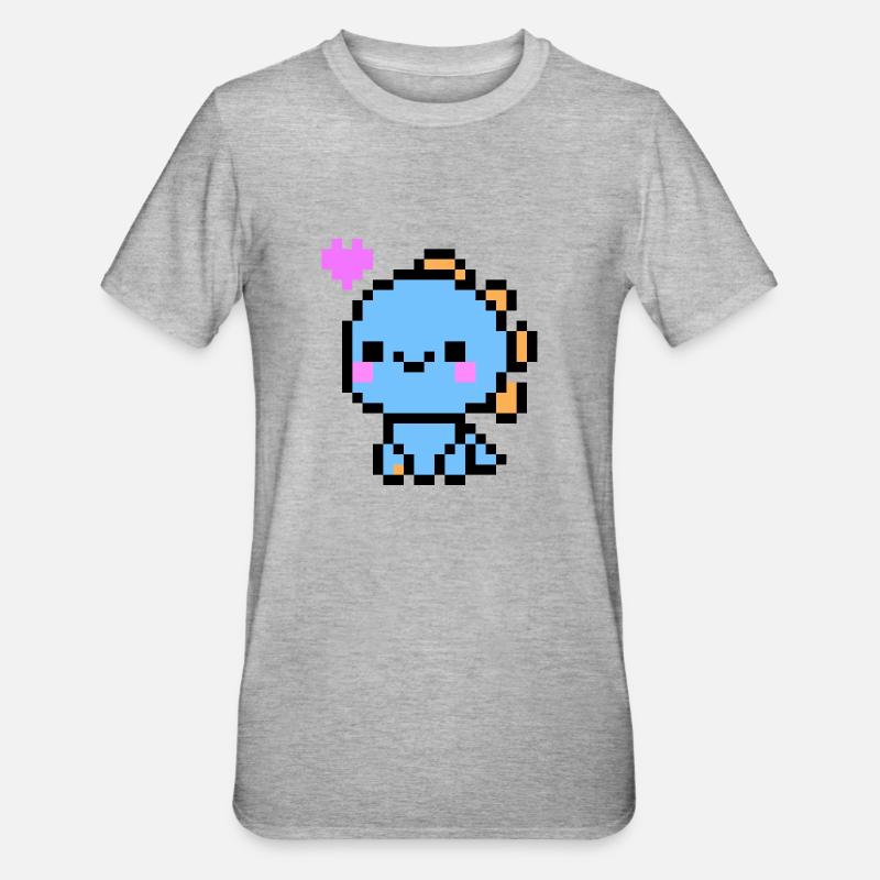 Süßer Hellblauer Dino - Unisex Polycotton T-Shirt - Grau meliert