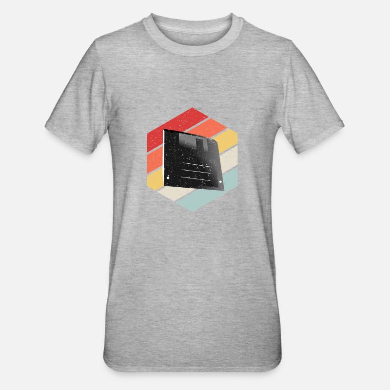 Diskette Floppy Disk - Unisex Polycotton T-Shirt - heather grey