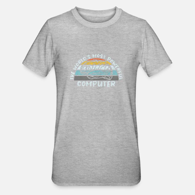 COMPUTER BRAIN LINUX SUPERBRAIN GEEK VINTAGE TECH - Unisex Polycotton T-Shirt - heather grey