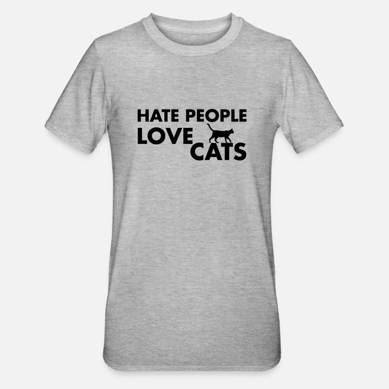 Cat Lover - T-shirt polycoton Unisexe - gris chiné