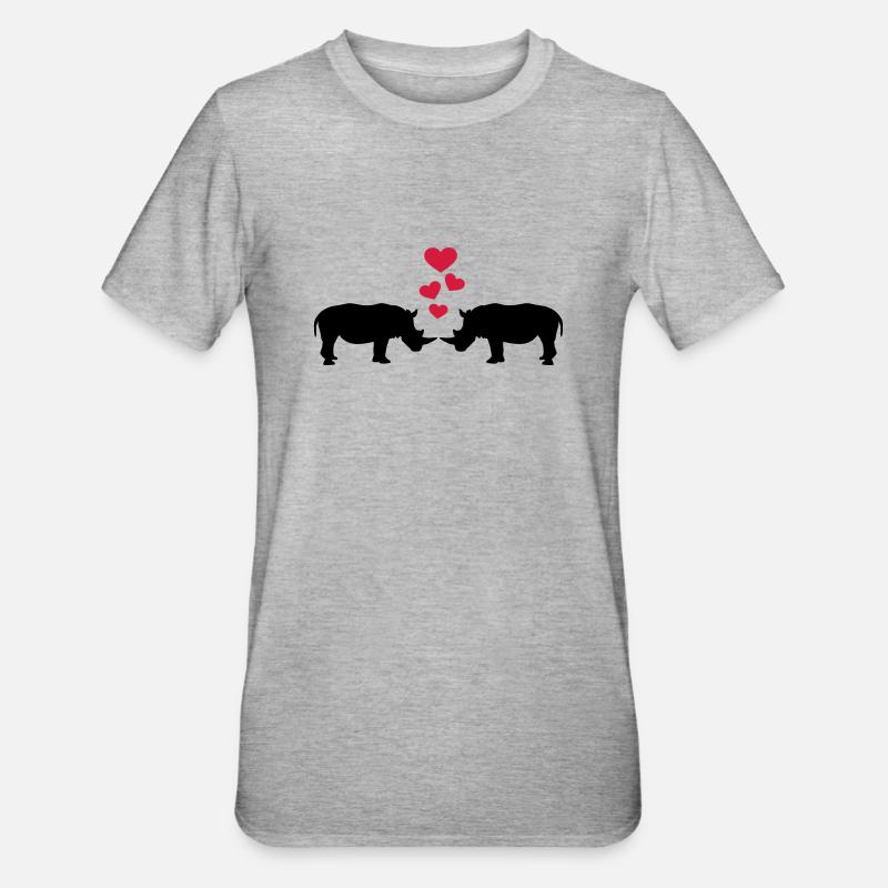 Nashorn - Unisex Polycotton T-Shirt - Grau meliert