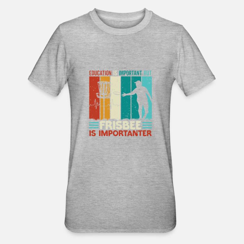 Disc Golf Player Frisbee Player - T-shirt polycoton Unisexe - gris chiné