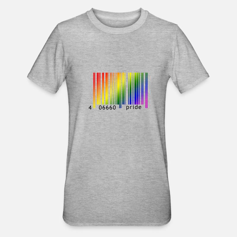 Devil Rainbow Pride - Unisex Polycotton T-Shirt - Grau meliert