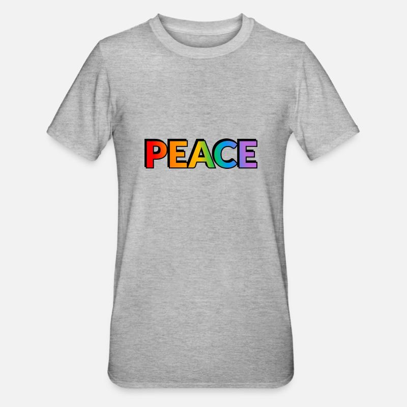 Friedens-Regenbogen - Unisex Polycotton T-Shirt - Grau meliert