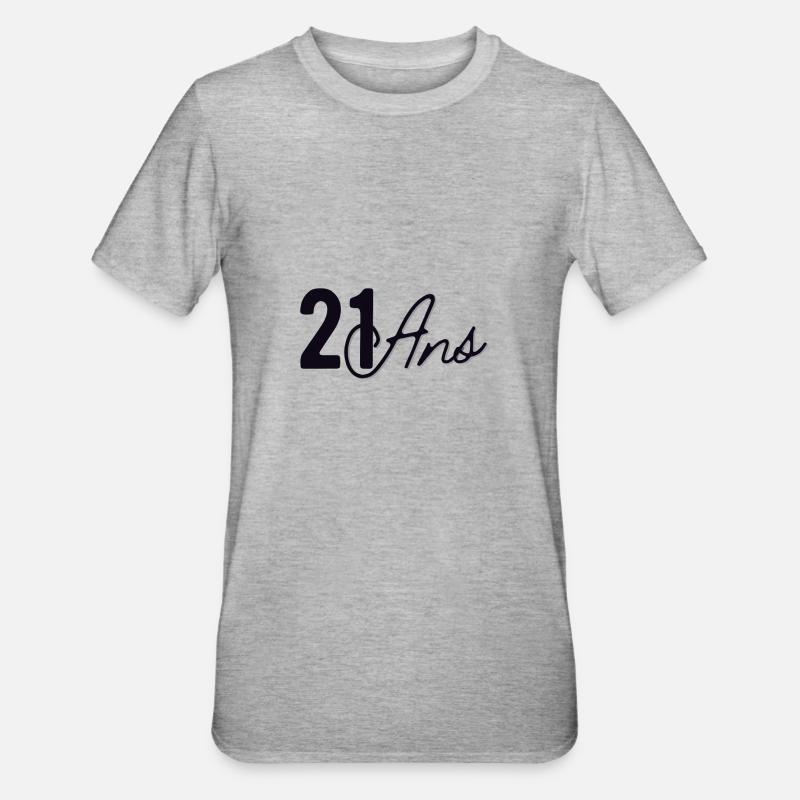 21 Ans - T-shirt polycoton Unisexe - gris chiné