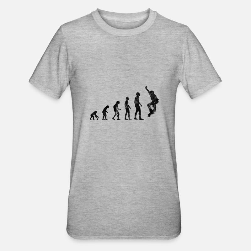 Evolution Skateboarder Skateboard Skater Skate - T-shirt polycoton Unisexe - gris chiné