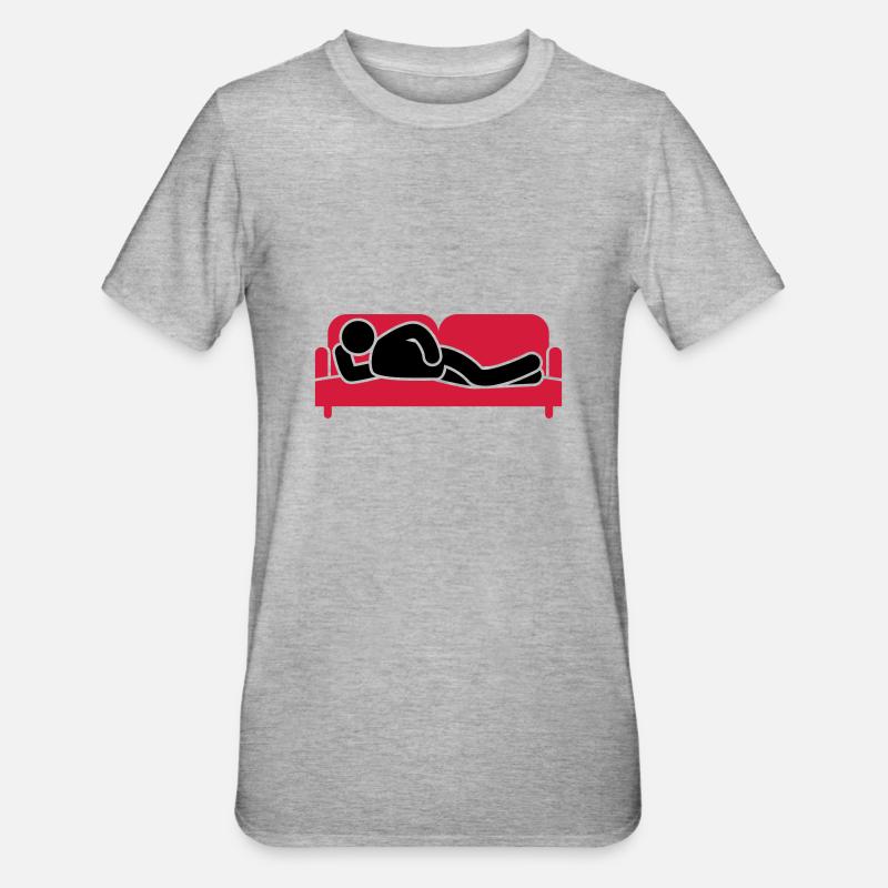 Couch Sleeping Sofa Tired Icon - Unisex Polycotton T-Shirt - heather grey