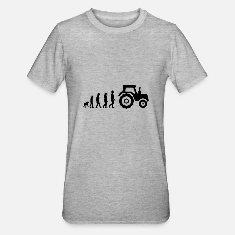 Tracteur évolution - T-shirt polycoton Unisexe - gris chiné