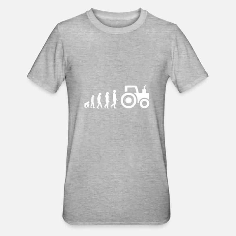 Evolution Traktor - Unisex Polycotton T-Shirt - Grau meliert