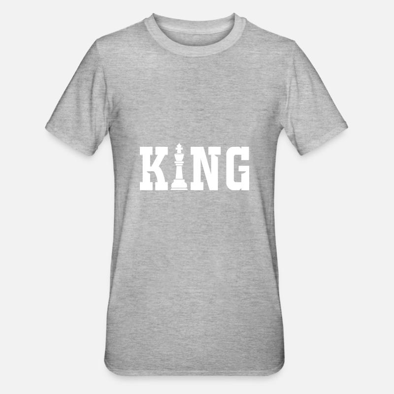 Chess King Chess Board - Unisex Polycotton T-Shirt - heather grey