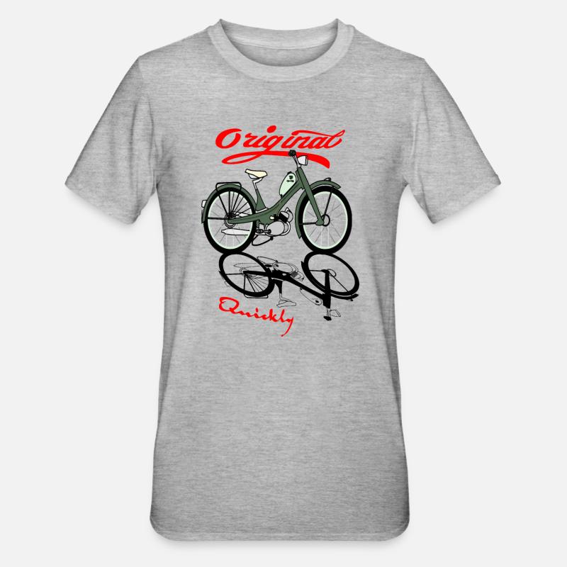 NSU Quickly Mofa Kult - Unisex Polycotton T-Shirt - Grau meliert
