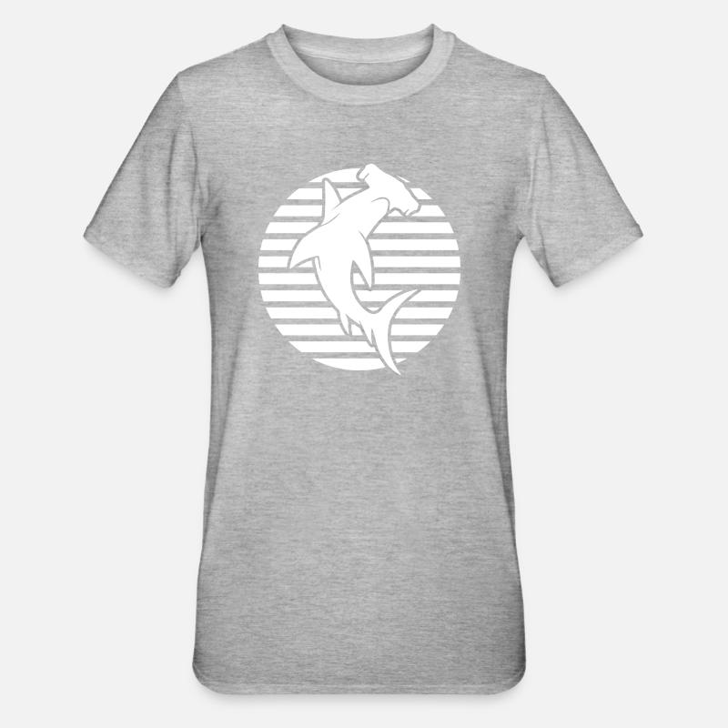 requin-marteau, plongée - T-shirt polycoton Unisexe - gris chiné