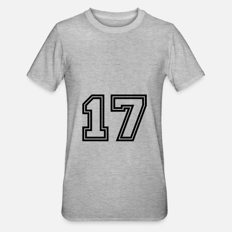 17 Symbole numérique - T-shirt polycoton Unisexe - gris chiné