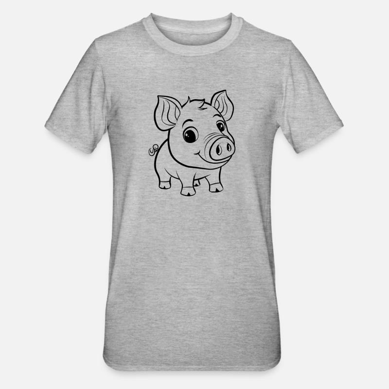 Cochon Cochon - T-shirt polycoton Unisexe - gris chiné