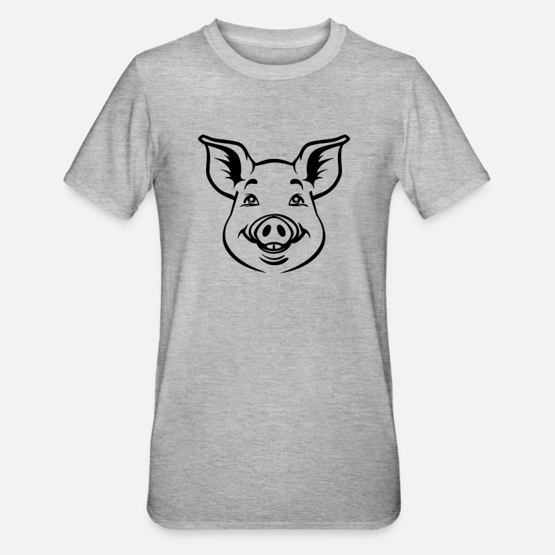 Cochon Cochon - T-shirt polycoton Unisexe - gris chiné