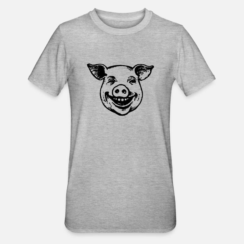 Cochon Cochon - T-shirt polycoton Unisexe - gris chiné