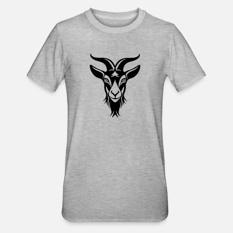 Ziege Steinbock Ziegenbock - Unisex Polycotton T-Shirt - Grau meliert