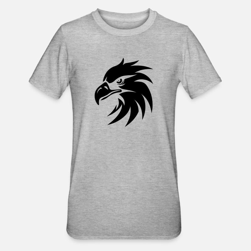 Eagle Eagle Head - Unisex Polycotton T-Shirt - heather grey
